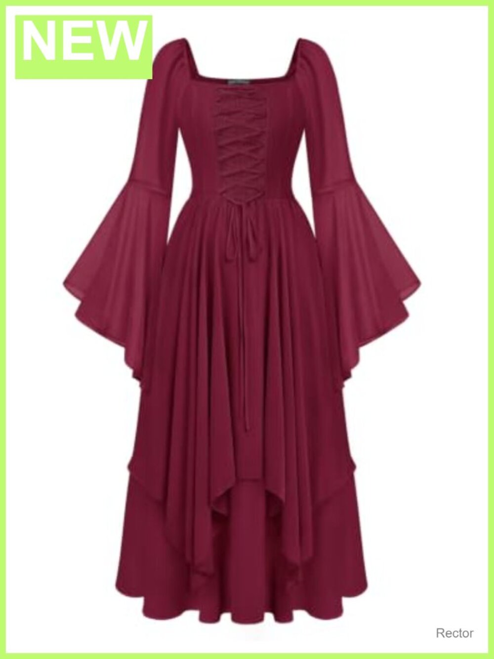 Renaissance Dress Womens Ren Faire Costume Bell Sleeve Maxi